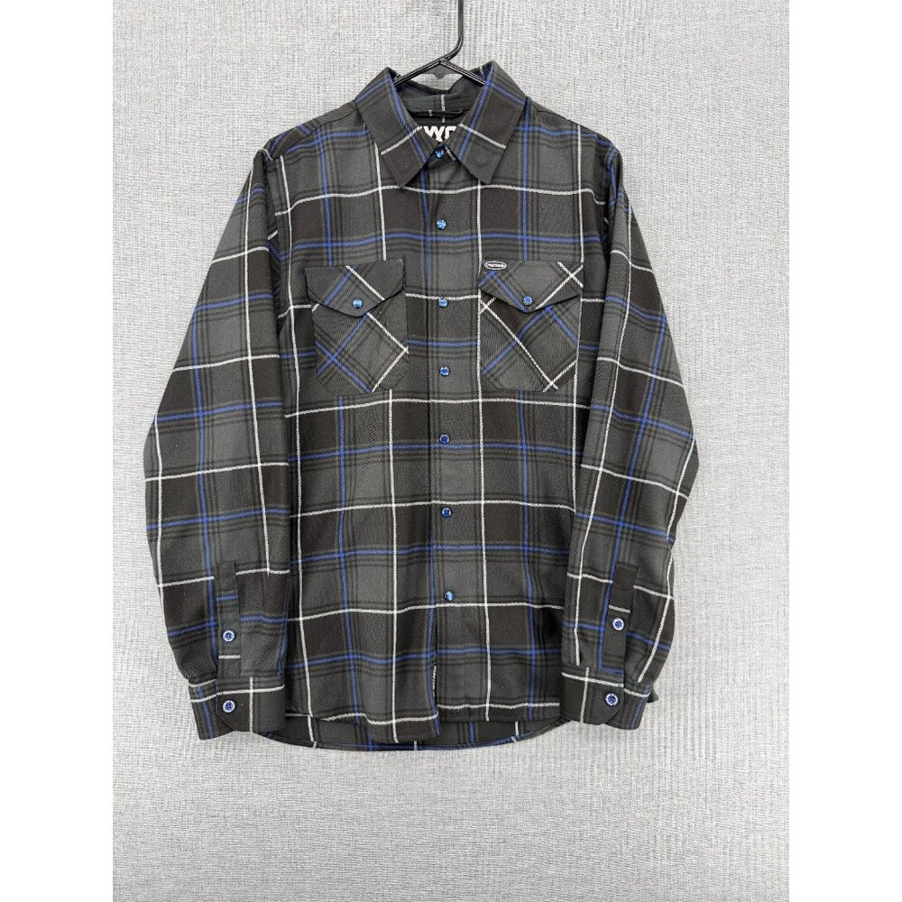 Dixxon Cycle Gear Medium Black Plaid Flannel Long Sleeve Shirt Mens M - Picture 1 of 5